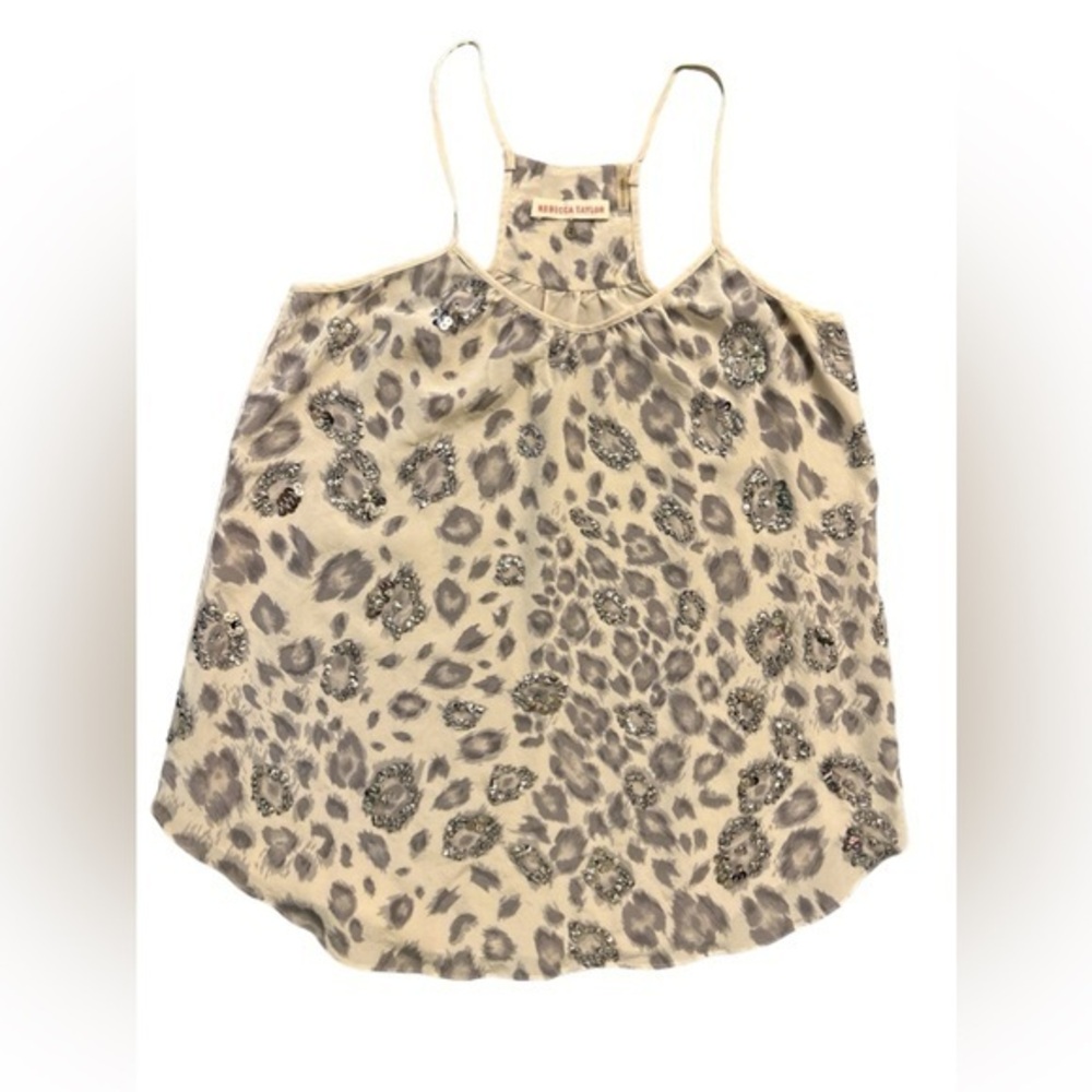 Rebecca Taylor Sequin Silk Racerback Cami